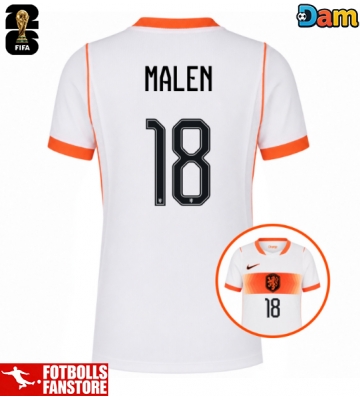 Nederländerna Donyell Malen #18 Bortatröja Dam VM 2026 Kortärmad